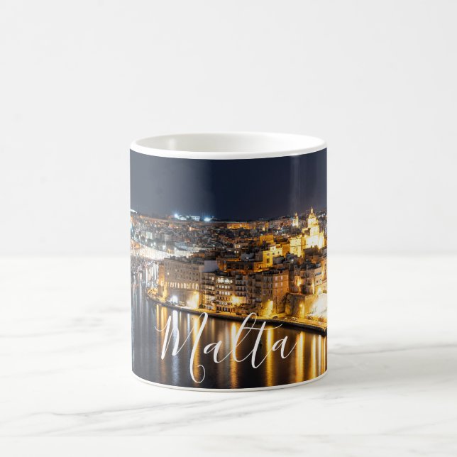 Mug Vue de Trois villes à Malte la nuit (Centre)