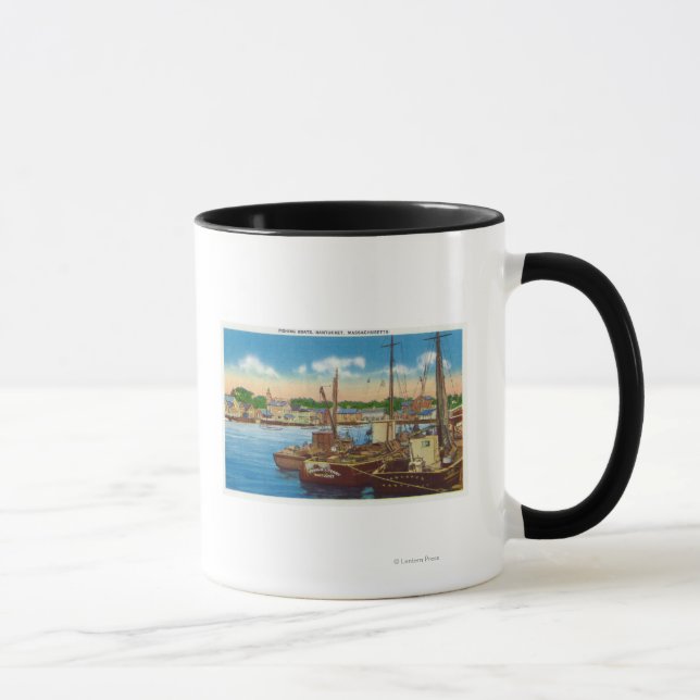 Mug Vue des bateaux de pêche au port (Droite)