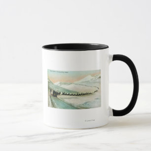 Mug Vue des grimpeurs de sentiers d'hiver