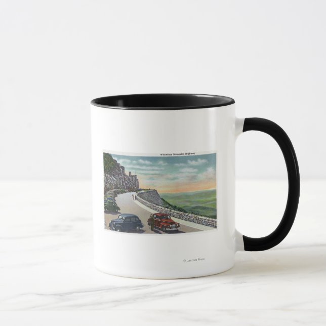 Mug Vue des vieilles voitures sur Whiteface Memorial H (Droite)