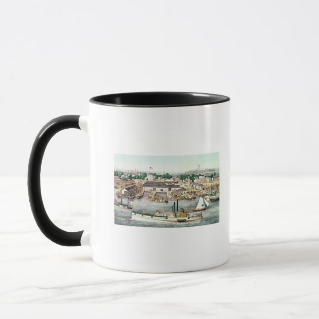 Mug Vue d'oeil d'oiseau de sixième quai de rue (Gauche)