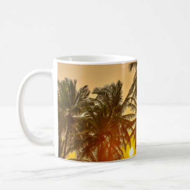 Mug Vue du coucher du soleil sur la plage Sri Lanka (Gauche)