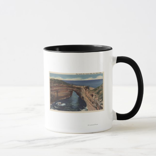 Mug Vue du Devil's Pot et des falaises du coucher de s (Droite)