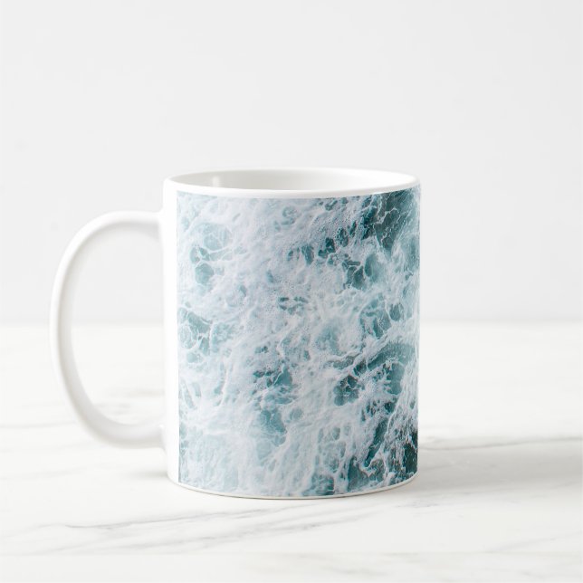 Mug Vue du haut des vagues océaniques (Gauche)