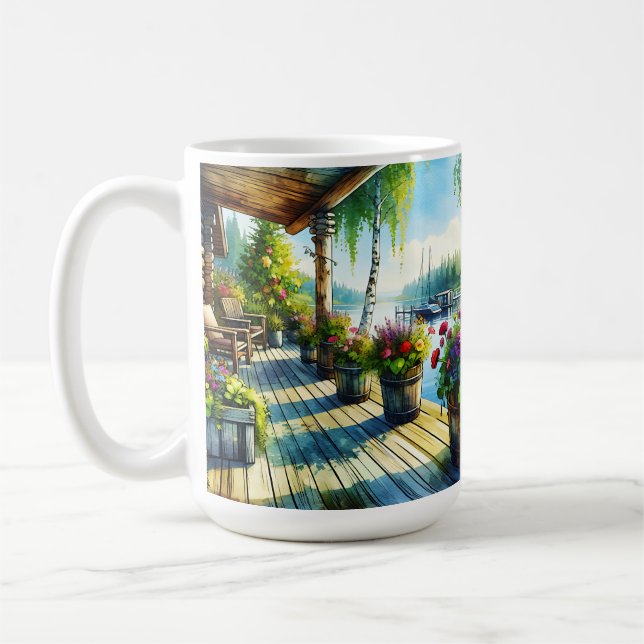 Mug Vue du lac House | Terrasse surplombant la baie (Gauche)