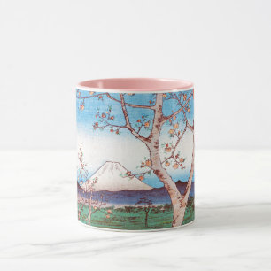 Mug Vue du Mont Fuji et des fleurs de cerisiers, Hiros
