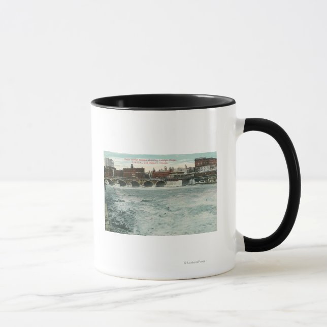 Mug Vue du pont de la rue Court montrant Lehigh (Droite)