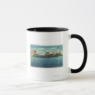 Mug Vue du port de Boston et du phare de Boston