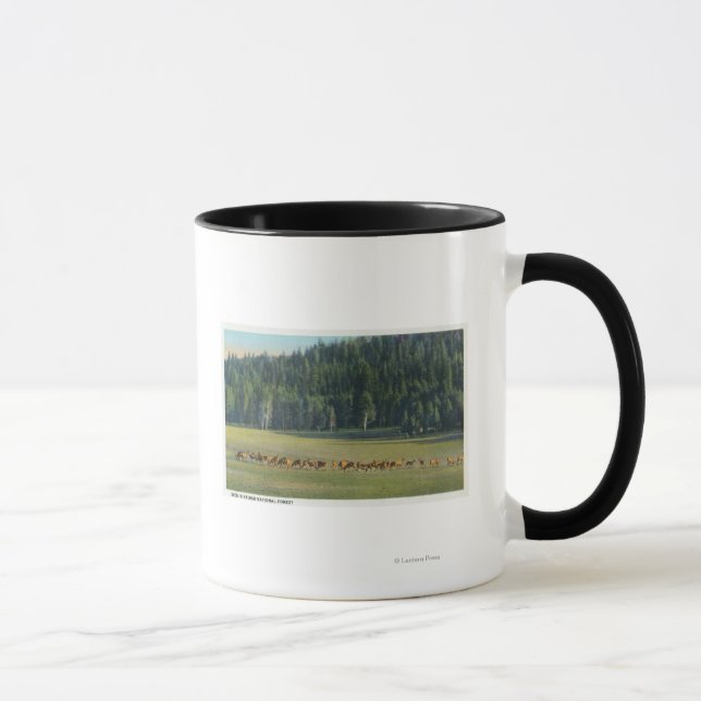 Mug Vue d'un pack de paillage de cerfs (Droite)