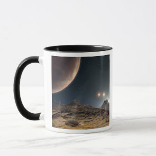 Mug Vue d'une lune hypothétique en orbite