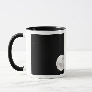 Mug Vue d'une pleine lune, montre aussi Mars