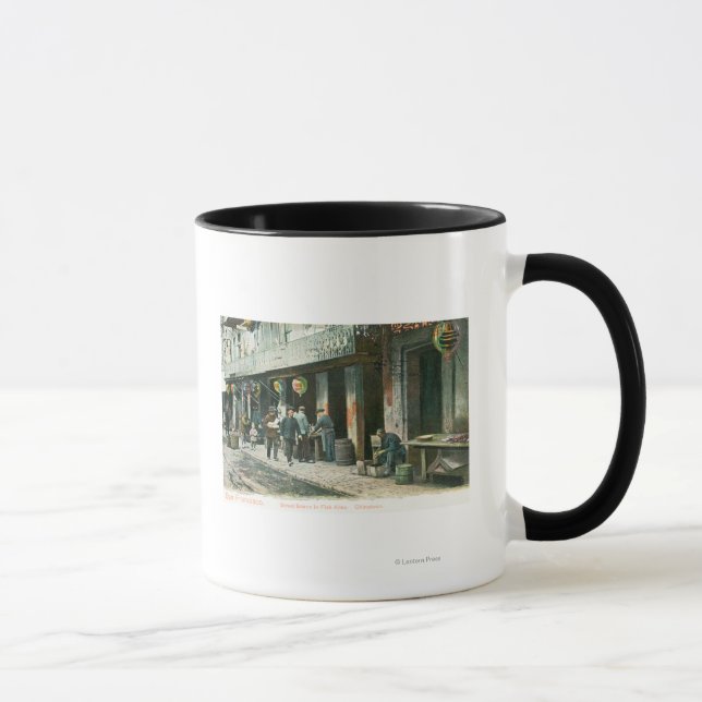 Mug Vue d'une rue dans Fish Alley (Droite)