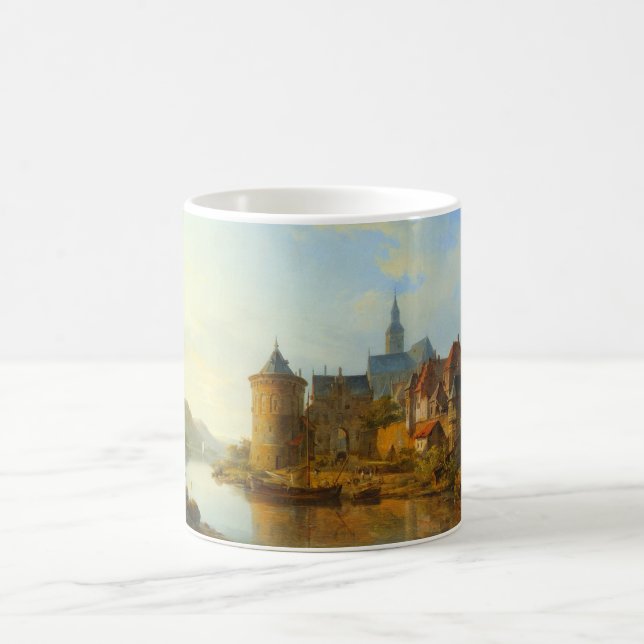 Mug Vue d'une ville hollandaise le long du Rhin (Centre)