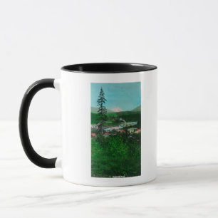 Mug Vue éloignée de crête et de ville de glacier