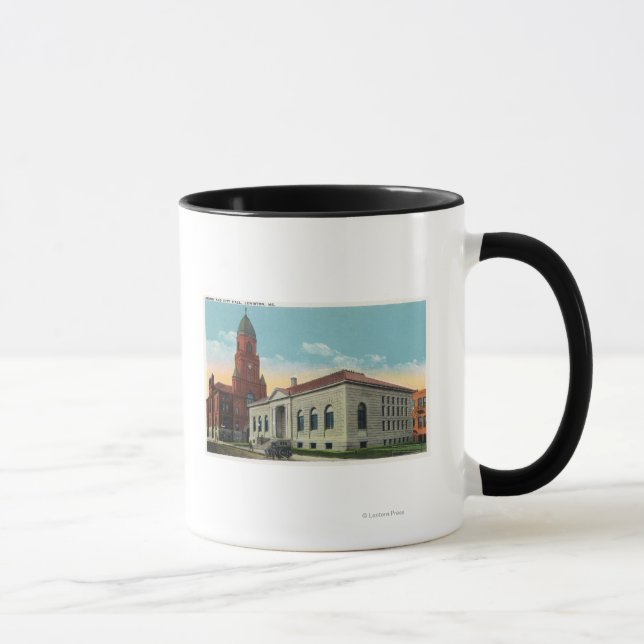 Mug Vue extérieure de la bibliothèque et de l'hôtel de (Droite)