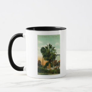 Mug Vue extérieure de paume d'Au d'hôtel