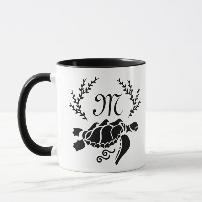 Mug Vue latérale de la tortue noire (Gauche)