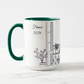 Mug Vue minimaliste sur la fenêtre de Paris Café perso