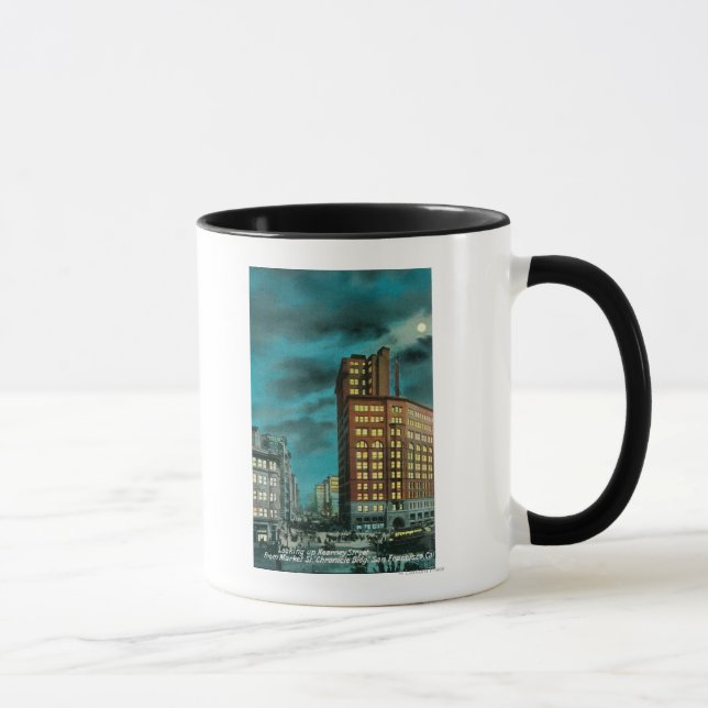 Mug Vue nocturne de la rue Kearney à la rue Chronicle (Droite)