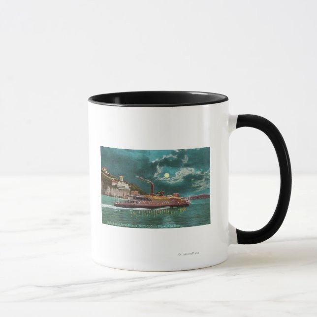 Mug Vue nocturne du phare de Yerba Buena Island (Droite)