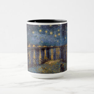 Mug Vue nocturne étoilée sur les quais du Rhône