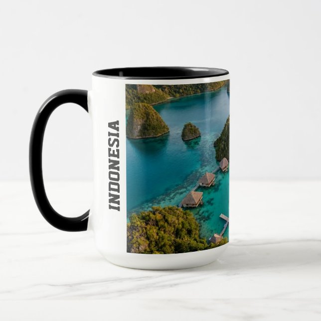 Mug Vue paradisiaque des îles Raja Ampat Piaynemo Art (Gauche)