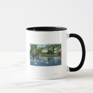 Mug Vue pittoresque des cygnes sur le lac