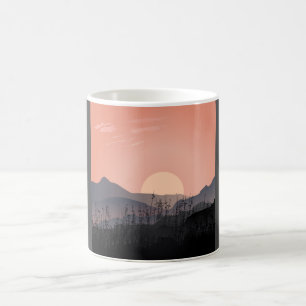 Mug Vue pittoresque du coucher du soleil dans un paysa