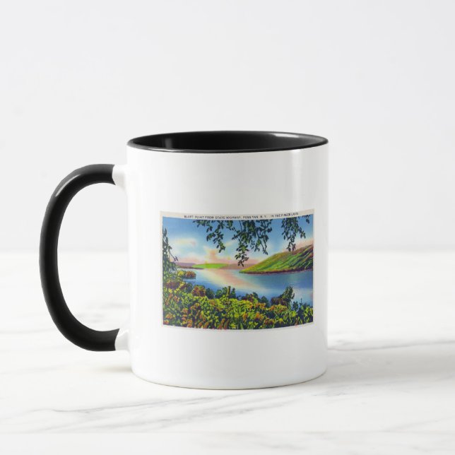 Mug Vue routière d'état de Bluff Point (Gauche)