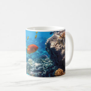 Mug Vue sous-marine sur la barrière de corail, Eaux tr