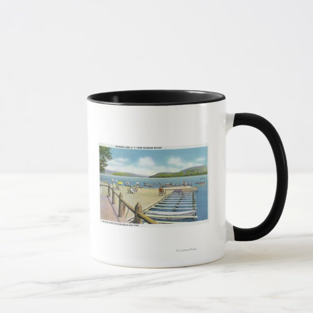 Mug Vue sur la plage et la jetée du Manoir de Scaroon (Droite)