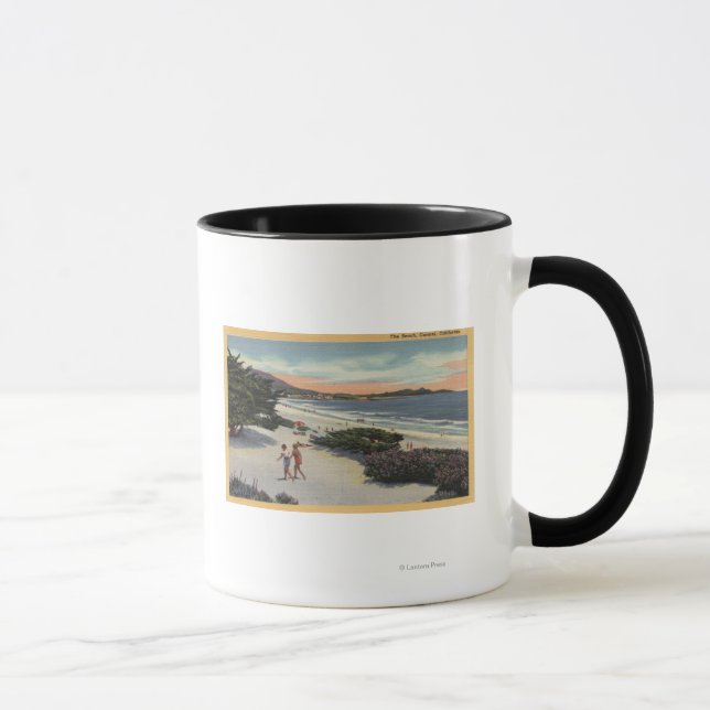 Mug Vue sur la plage, les baigneurs à pied (Droite)