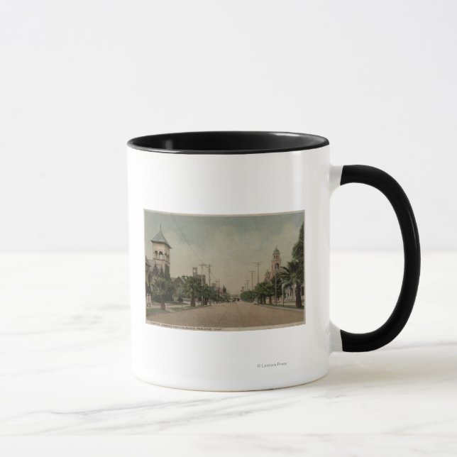 Mug Vue sur la rue Cajon avec quatre églises (Droite)