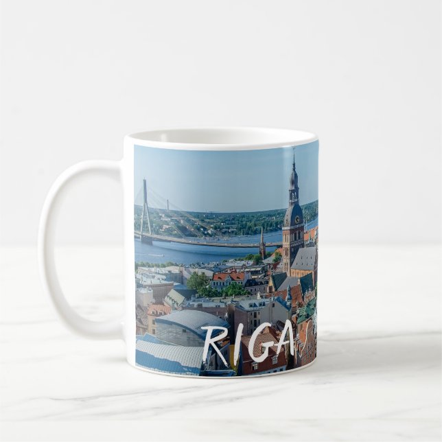 Mug Vue sur le centre ville de Riga d'en haut (Gauche)