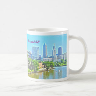 Mug Vue sur le fleuve Cleveland Ohio (Effet Peinture)