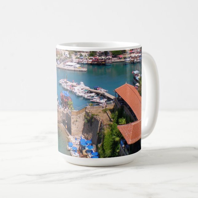 Mug Vue sur le port, plage Mermerly dans la ville Anta (Devant droit)