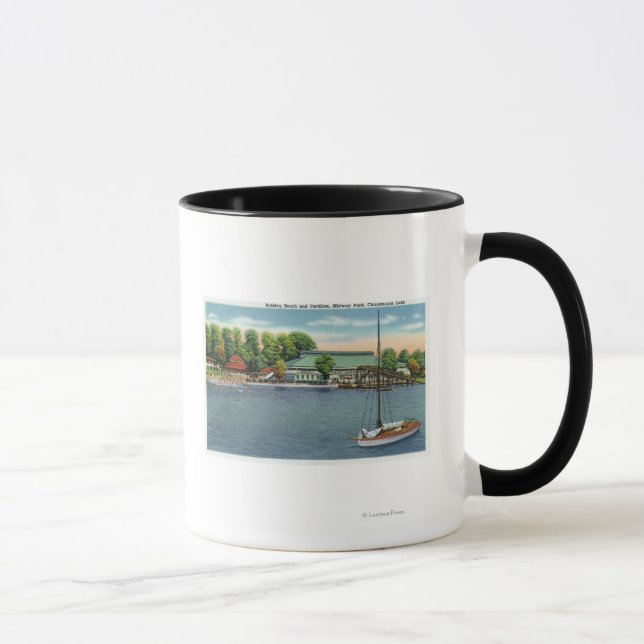 Mug Vue sur Midway Park Beach et Pavilion (Droite)