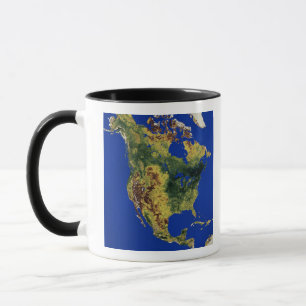 Mug Vue topographique de nord et de l'Amérique