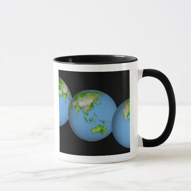 Mug Vue topographique du monde (Droite)
