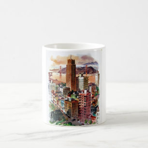 Mug Vue vintage du pont du Golden Gate de San Francisc