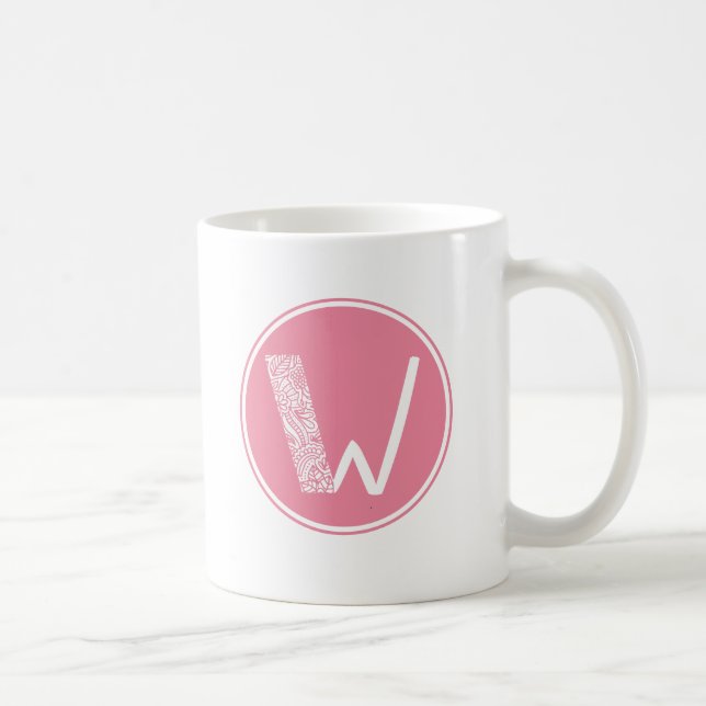 Mug W Monogramme floral initial (Droite)