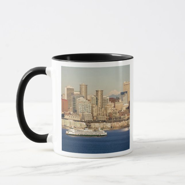 Mug WA, Seattle, panorama de Seattle et Elliott Bay (Gauche)