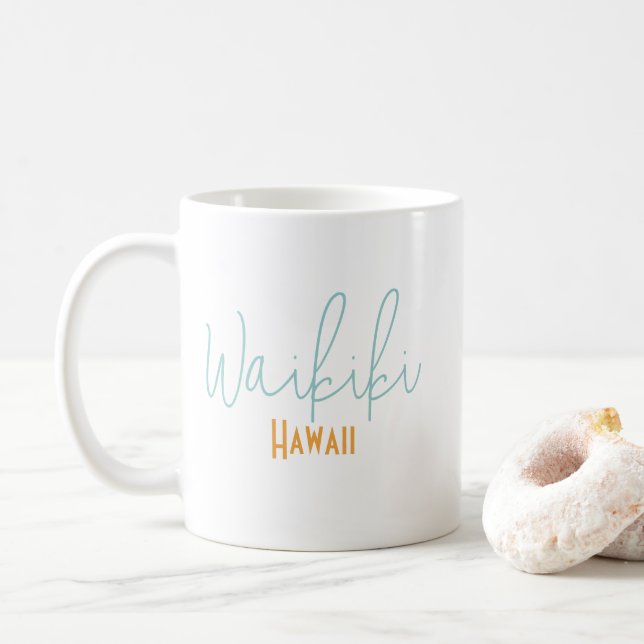 Mug Waikiki, souvenir de voyage à Hawaii  (Avec donut)