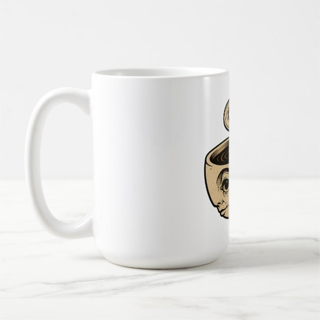 Mug Wake Up & Watch - Surreal Coffee Cup Design (Gauche)
