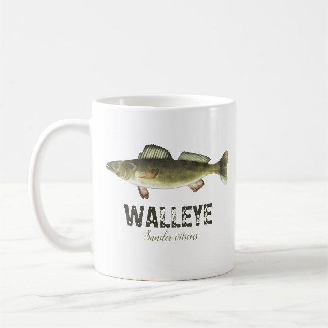 Mug Walleye Fish Pêcheur moderne Pêcheur pêcheur pêche (Gauche)