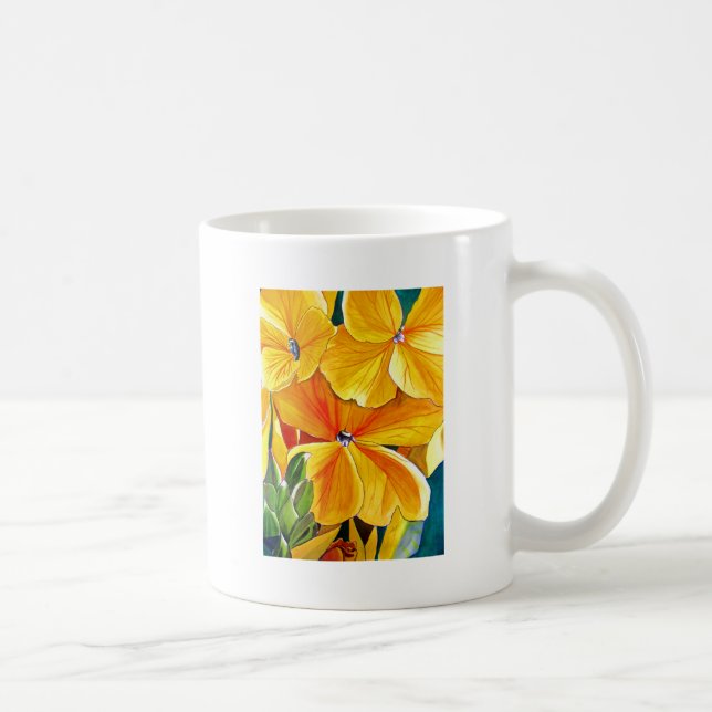 Mug Wallflower originale aquarelle art floral (Droite)