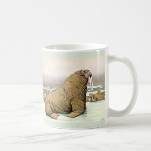 Mug Walrus vintage sur Iceberg en Arctique, Animaux sa