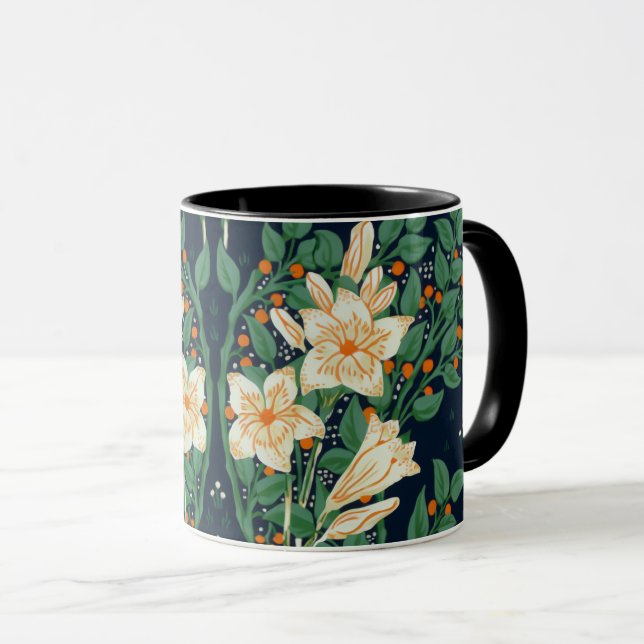 Mug Walter Crane White Lily-Blue Back (Devant droit)