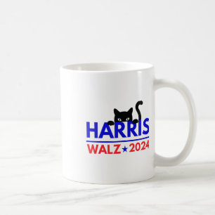 Mug Walz 2024 Funny Cat Election Kamala Harris Tim Wal