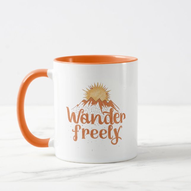 Mug Wander Freely Nature Travel Hiking Quote (Gauche)